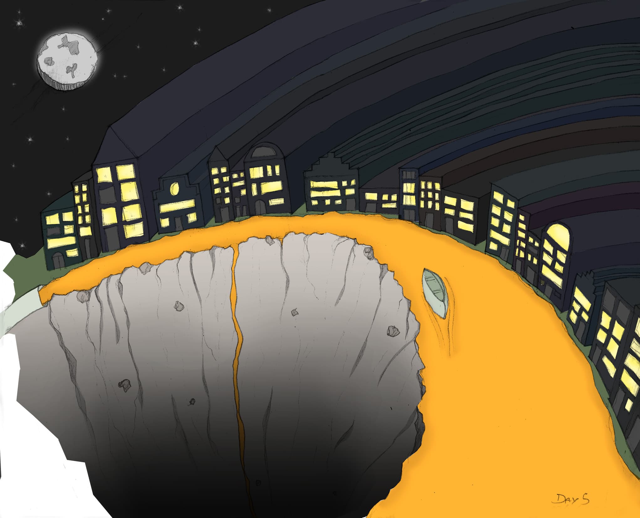 sketch-from-memory-nighttime-moonscape